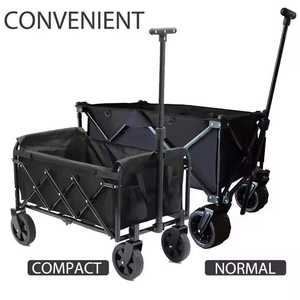 Chariot de jardin industriel tout-terrain, robuste, en acier inoxydable, pliable, chariot de transport, chariot de magasinage, rangement, outils OEM - Product Image 1