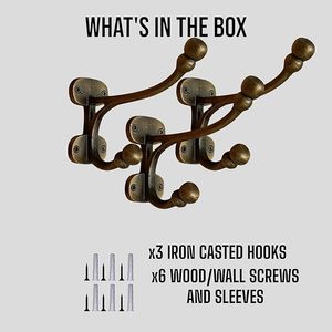 Ganchos de pared de Hierro y Latón antiguo hechos a mano para puerta de baño, ganchos decorativos para abrigos, sombreros, perchas para toallas para ropa, aluminio duradero - Product Image 3