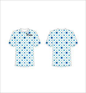 T-shirt à manches courtes pour homme Ferocious, bleu à pois, respirant, coupe classique, col rond, vêtement décontracté - Product Image 1