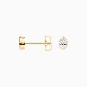 Fine Jewelry 0.24ctw Solid Gold 14k Gold Pear Cut Lab Grown <b>Diamond</b> Bezel Set Stud Earrings <b>Diamond</b> Luxury Jewelry for Woman - Product Image 2