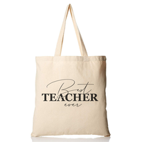 Bolsa de Mensajero de Lona de Algodón Personalizable con el Eslógán 'El Mejor Maestro del Mundo', Asas de Tela de Algodón, 15x16 Pulgadas, Bolsa de Mensajero para Maestros