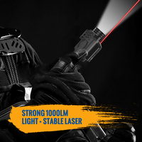 Kombo Senter Laser Taktis Berburu Luar Ruangan 1000 Lumen 830-850nm Paduan Aluminium Dapat Diisi Ulang Jangkauan 500-1500m