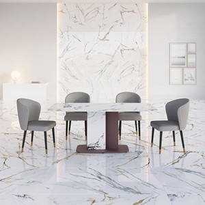 Mesa de Comedor de Mármol Contemporánea Bordeaux, Diseño Estable para el Hogar - Product Image 2