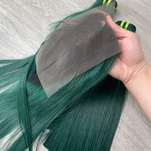 LINU Cabello Humano Vietnamita Virgen Verde Oscuro con Encaje Frontal y Parte en U, 250% de Densidad, HD Transparente para Base de Encaje - Product Image 1