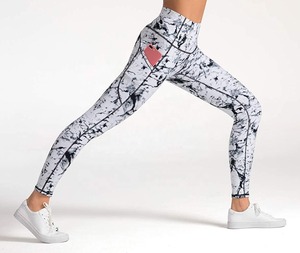 Ladies High Waist Yoga <b>Leggings</b> Set with <b>3</b> Pockets Tummy Control Workout Running <b>4</b> Way Stretch Yoga Bra and Pants Gym Workout - Product Image 2