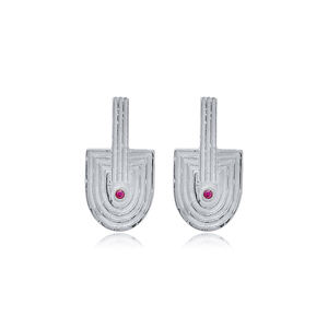 Boucles d'oreilles Améthyste CZ Design Unique en Style Égyptien Vente en Gros Turc Fait à la Main Bijoux en Argent Sterling 925 - Product Image 5