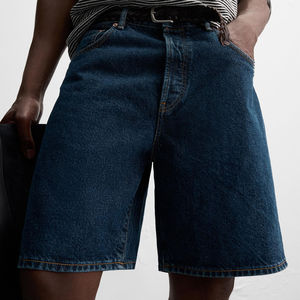 Custom Fashion Straight Loose Jeans Denim <b>Short</b> Pants Male Casual Customized Denim <b>Shorts</b> for <b>Men</b> Factory Best Rate Washed <b>Short</b> - Product Image 5