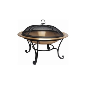 Copper Hammered <b>Fire</b> <b>Pit</b> With Iron Black Stand And Mesh Lid <b>Fire</b> <b>Pit</b> Classic Design Customized Size <b>Fire</b> <b>Pit</b> For Sale - Product Image 3