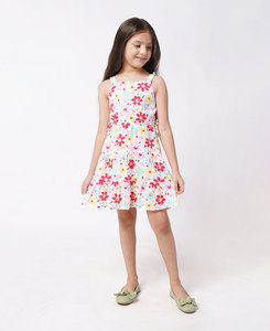 Vestido de Chifón sin Mangas con Estampado Floral para Niñas, Diseño ODM, Estilo Playero, Largo a Media Pantorrilla, Verano, Bonito, con Volantes, Tirantes Finos, Cuello Cuadrado, Transpirable - Product Image 3