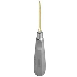 DENTRIC IMPLANTS DI-R445 Élévateur luxateur incurvé de 3 mm en acier inoxydable avec revêtement en nitrure de titane, manuel, ergonomique - Product Image 1