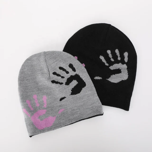 Personnalisable 100% Acrylique Hiver Chaud Réversible Jacquard Bonnet Tricoté avec Logo Personnalisé Premium Voyage Produit Approprié - Product Image 1