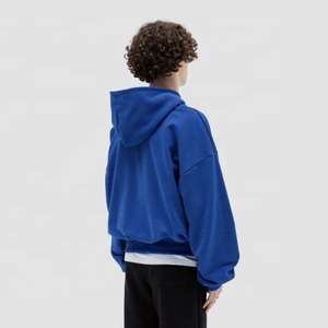 Sudadera con capucha en blanco gruesa Lisa cuadrada de gran tamaño personalizada, Sudadera con capucha de lana de algodón para hombre, fabricante de sudaderas con capucha de peso pesado para hombre - Product Image 4