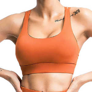 Nouveau Design Femmes Sport Soutien-Gorge Avant Tailles Personnalisables Couleurs Soutien Moyen Séchage Rapide Respirant Gym Fitness Workout Running - Product Image 4