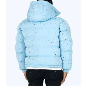 Manteau d'hiver rembourré respirant d'extérieur du fabricant, noir brillant, personnalisé pour hommes, veste matelassée épaisse en duvet pour hommes - Product Image 3