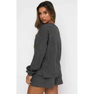 Spandex/poliéster Regular de talla grande Casual cuello redondo sudaderas pantalones cortos de dos piezas pantalones cortos gimnasio Fitness conjuntos sólido transpirable para - Product Image 6