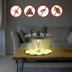 Piège à insectes électronique portable avec technologie d'attraction UV et plaque collante pour les puces, les acariens, les mouches, les moustiques - Product Image 1