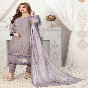 TAWAKKAL Marque Semi-Cousu Lourd Brodé Viscose Shalwar Indien Pakistanais Fantaisie Brodé Dupatta Non Cousu Shalwar - Product Image 6