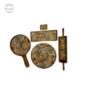 Ensemble de plateau en résine en bois fait main de qualité supérieure avec une forme unique, idéal pour servir des collations et décorer une finition élégante et durable - Product Image 4