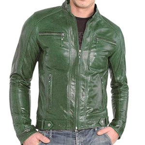 Chaqueta de Cuero para Hombre de Invierno con Cuello Alto, Estilo Vintage Resistente, Forro Interior Completo, Logotipo Frontal - Product Image 4