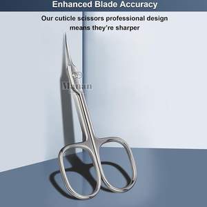Stainless Steel Curved Sharp <b>Cuticle</b> <b>Scissors</b> Clean Manicure Pedicure Easy Grip Nail Care Tool Professional Salon Grade Nail Art - Product Image 4