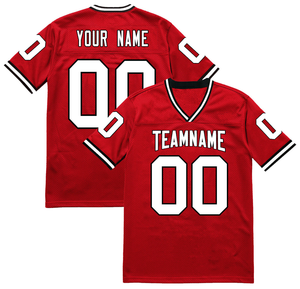 Custom American <b>Football</b> Jersey Short Unisex Adult <b>Black</b> <b>White</b> Trim Team Uniform Personalized Name Number Breathable Mesh Shirt - Product Image 5
