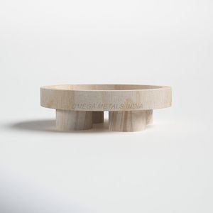 Bandeja de madera de tendencia superior en elegante color negro con forma redonda moderna y acabado suave perfecto para una decoración elegante del hogar - Product Image 2