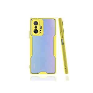 Coque en silicone souple série TYGO Parfe pour Xiaomi Mi 11T Pro 5G, protection arrière liquide jaune pour téléphone - Product Image 1