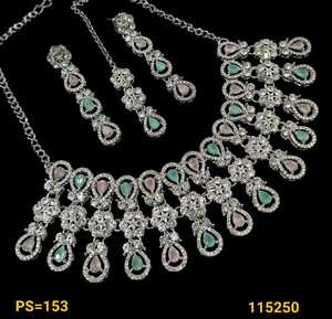 Indian Traditional Kundan Silver Plated Jewellery Set and Copper Necklace Set for Women & Girl Indian <b>Accessories</b> Jewlery Women - Product Image 3