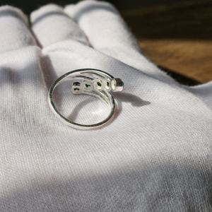 Diseñador verde ónix anillo de plata pequeño diseñador anillo de plata - Product Image 5