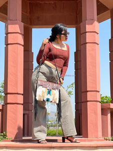 New Western Stylish Saddled Blanket Handbag Tooled <b>Leather</b> Strap High Quality Aztec Side Bags Vintage Colorful Hand Carved Bag - Product Image 3