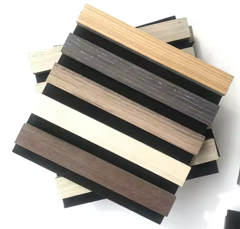 Solid Wood MDF Acoustic Wall Decor Panels Hexagon PET Rubber Ceiling Veneer Finish Soundproof Furniture for Living Dining Villa