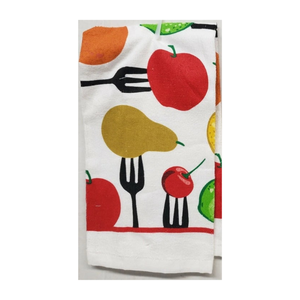 Paño de Cocina Eco Sustain Weave con Diseño de Manzanas, Peras y Tenedor, 20x28 Pulgadas, 480GSM, Bordado con Diseño de Golf, 100% Algodón, Anti Pelusas, Certificado GOTS - Product Image 1
