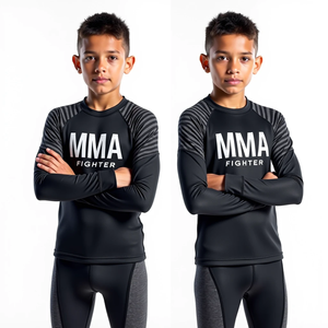 Camiseta personalizada de entrenamiento de compresión anti UV con estampado personalizado de Jiu Jitsu - Product Image 1