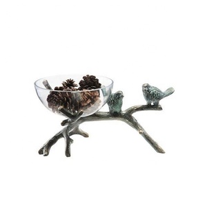 Rama de metal decorativa de último diseño, cuenco de vidrio con acabado antiguo oxidado y robusto, para Navidad y Pascuas - Product Image 1
