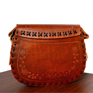 Sac bandoulière vintage en cuir véritable fait main, style décontracté unisexe, imperméable, avec cordon en coton, idéal pour les voyages (vente en gros) - Product Image 4