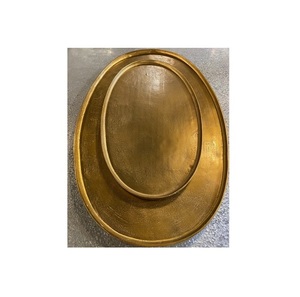 Serving <b>Tray</b> Custom Style Brass With Gold Plated Serving <b>Trays</b> New Design for Serving <b>Dinner</b> Type - Product Image 1