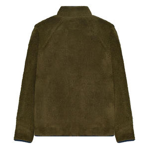 2026 Customized Hot Selling <b>Men's</b> Olive Green <b>Sherpa</b> <b>Fleece</b> Coated Stand Winter <b>Jacket</b> High Quality OEM Service Logo Front Warm - Product Image 3