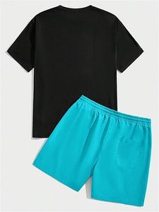 Nueva llegada de los hombres Conjuntos Casuales transpirable verano manga corta Camisetas y pantalones cortos gran oferta para adultos - Product Image 6