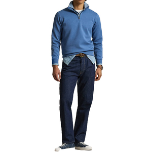 Suéter Premium de Punto Doble con Cierre de Cremallera de un Cuarto para Hombre, Sudadera con Cuello Alto Estampada Personalizada, Color Personalizado, Bordado 3D, Primavera - Product Image 6