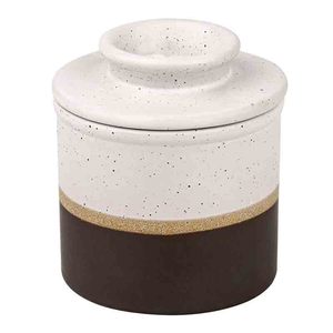 Pot <span class=keywords><strong>à</strong></span> beurre en céramique pour comptoir avec ligne d'<span class=keywords><strong>eau</strong></span> Rétro Porcelaine Français Gardien de beurre Plats - Product Image 1