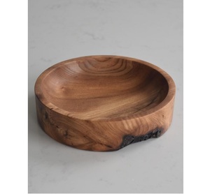 Cuenco de madera de primera calidad hecho a mano para ensalada, frutas, aperitivos, casa de campo rústica, mesa de comedor, centro de mesa, pieza de decoración natural - Product Image 1