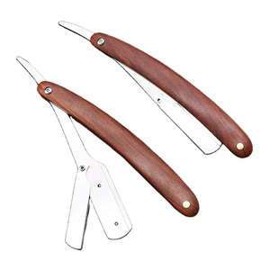Precio competitivo, maquinilla de afeitar de borde recto, Kit de afeitado, peluquero, mango de madera, afeitadora de acero inoxidable, correa de afeitado - Product Image 4
