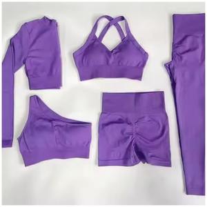 Hot Sale <b>Yoga</b> Wear 5 Piece <b>Yoga</b> <b>Set</b> Gym Fitness Seamless Wear <b>Yoga</b> <b>Set</b> Workout <b>Sets</b> for Womens - Product Image 1