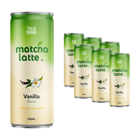 Matcha Latte con Leche de Avena y Cafeína, Marca Blanca, 250 ml, Enlatado, Fabricante Vietnamita, Muestras Gratis, Diseño de Empaque Diverso
