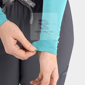 Sous-vêtements médicaux unisexes à manches longues en tricot 100% coton respirant, vente en gros de hauts de blouse - Product Image 6