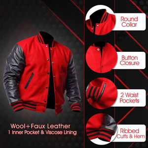 Nouveau 2025 patchs de broderie personnalisés hommes Letterman veste Baseball grande taille en cuir manches Lettermen veste Service OEM - Product Image 3