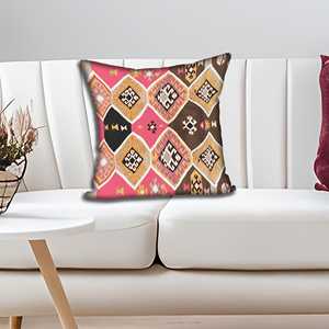 Cojín con Estampado Kilim Bohemio - Cojín Kilim Turco Vintage, 8"x8" - 20x20 cm - Product Image 1