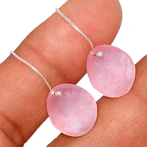 Natural Rose Quartz/Ice Obsidian/Fluorite Earrings Healing Crystal Gemstone Jewelry Protection Charm Stone