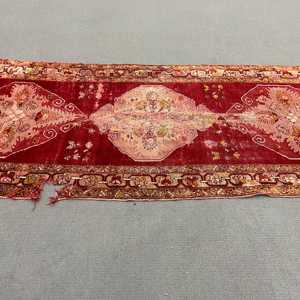 3.5x10.8 ft <b>Runner</b> Vintage Rug, Turkish Rug, <b>Red</b> Brown Persian Wool Rug - Product Image 3