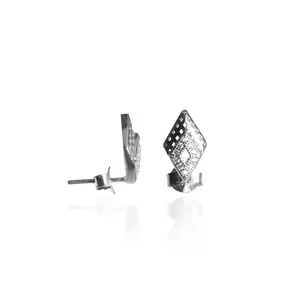 Boucles d'oreilles en argent 925 avec diamants pour femmes, bijoux élégants, cadeau - Product Image 1